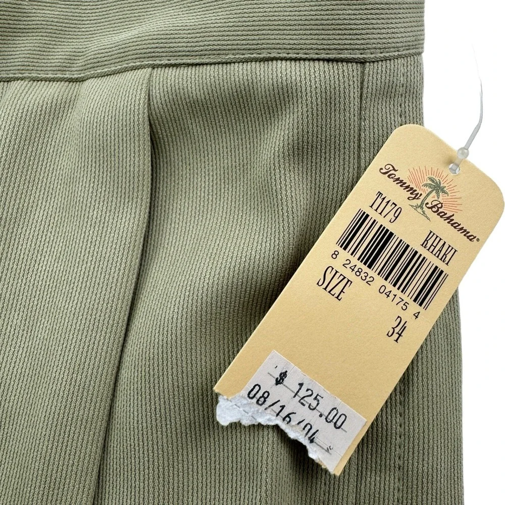 NWT Tommy Bahama Relax Khaki Silk Tencel Pleated‎ Relaxed Pants Mens Size 34X29